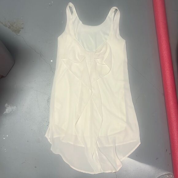 Size Small Cream Slip Mini Dress w/ Bow - Picture 1 of 5